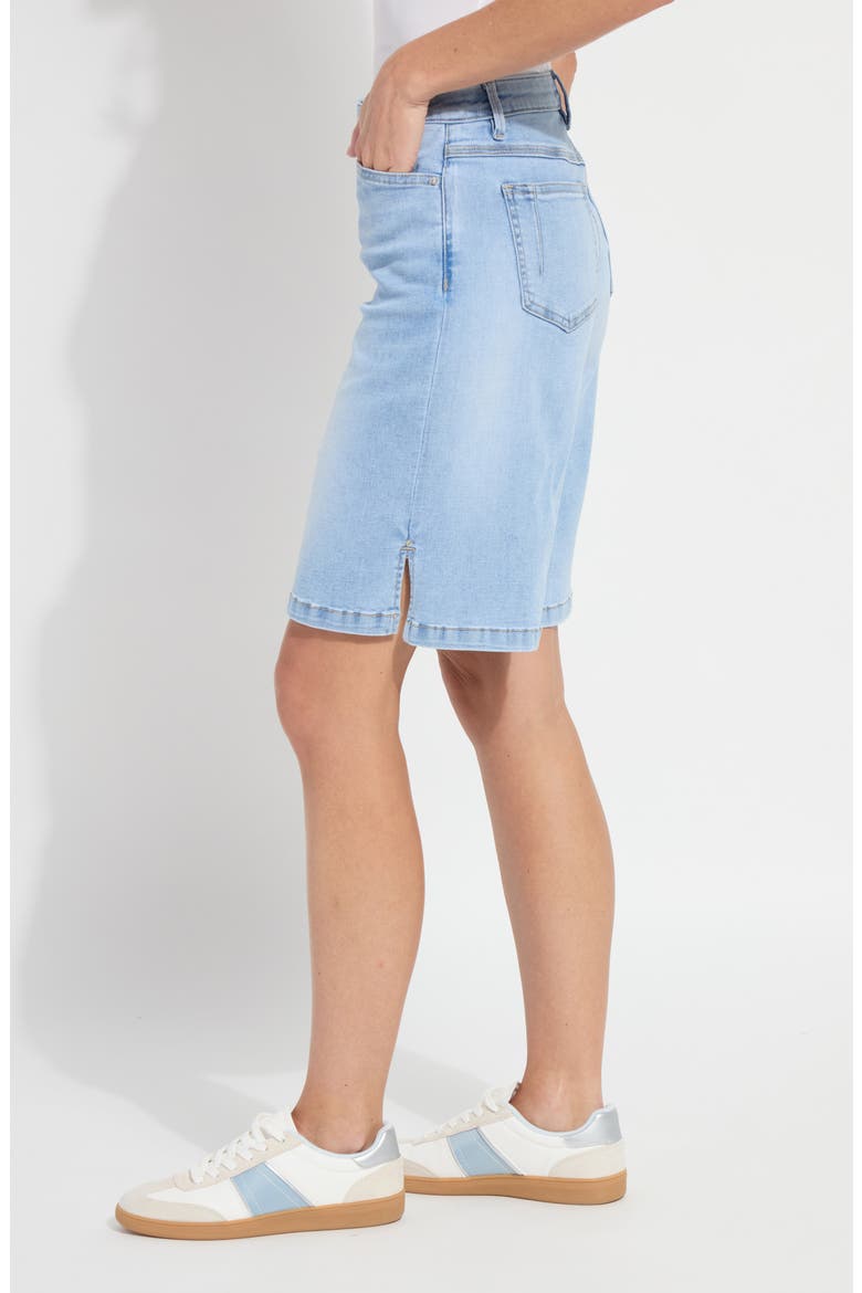 Lennon Denim Pull-On Bermuda Shorts, Alternate, color, BLEACHED BLUE