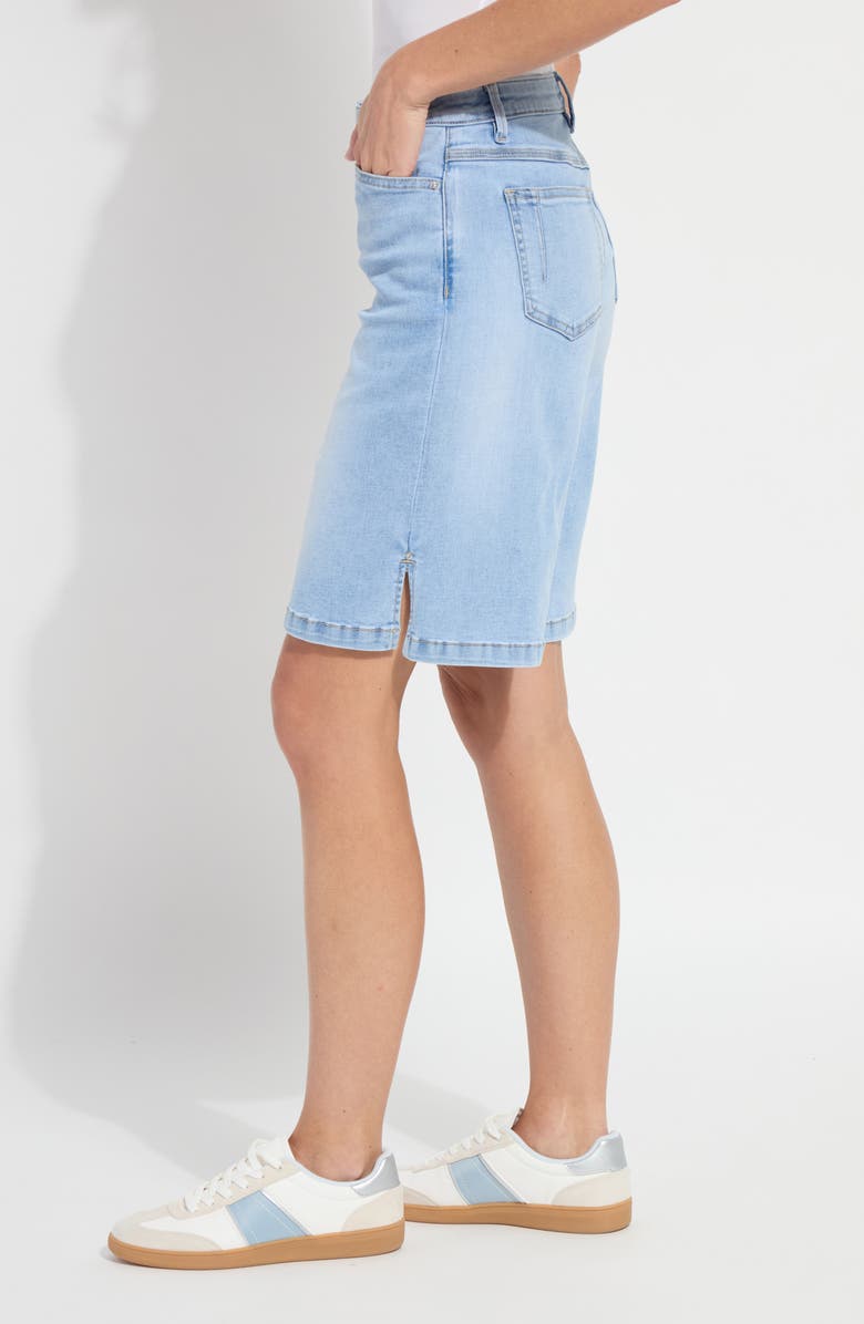 Lysse Lennon Denim Pull-On Bermuda Shorts, Alternate, color, Bleached Blue