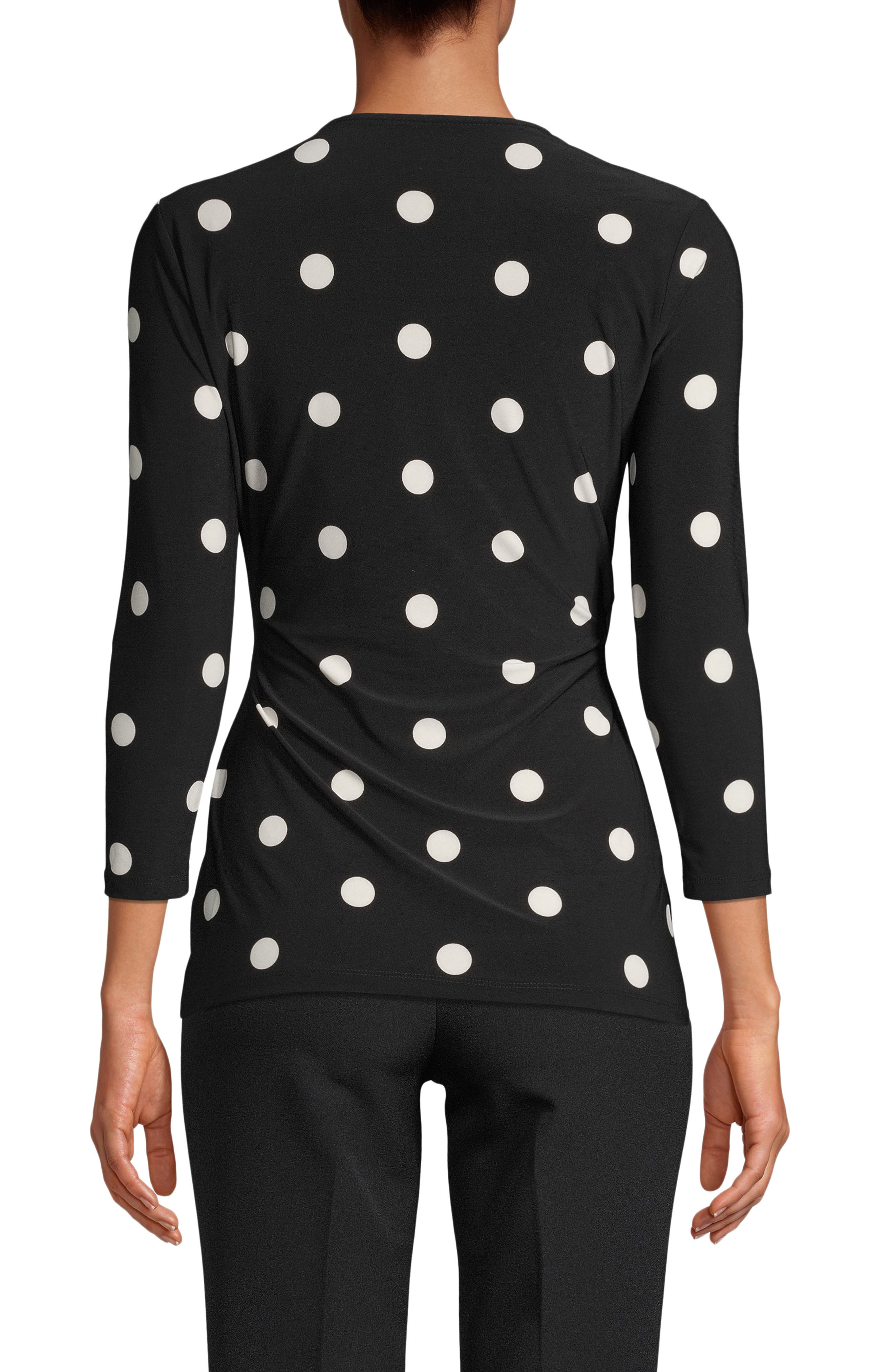 Dot Faux Wrap Top - image 2