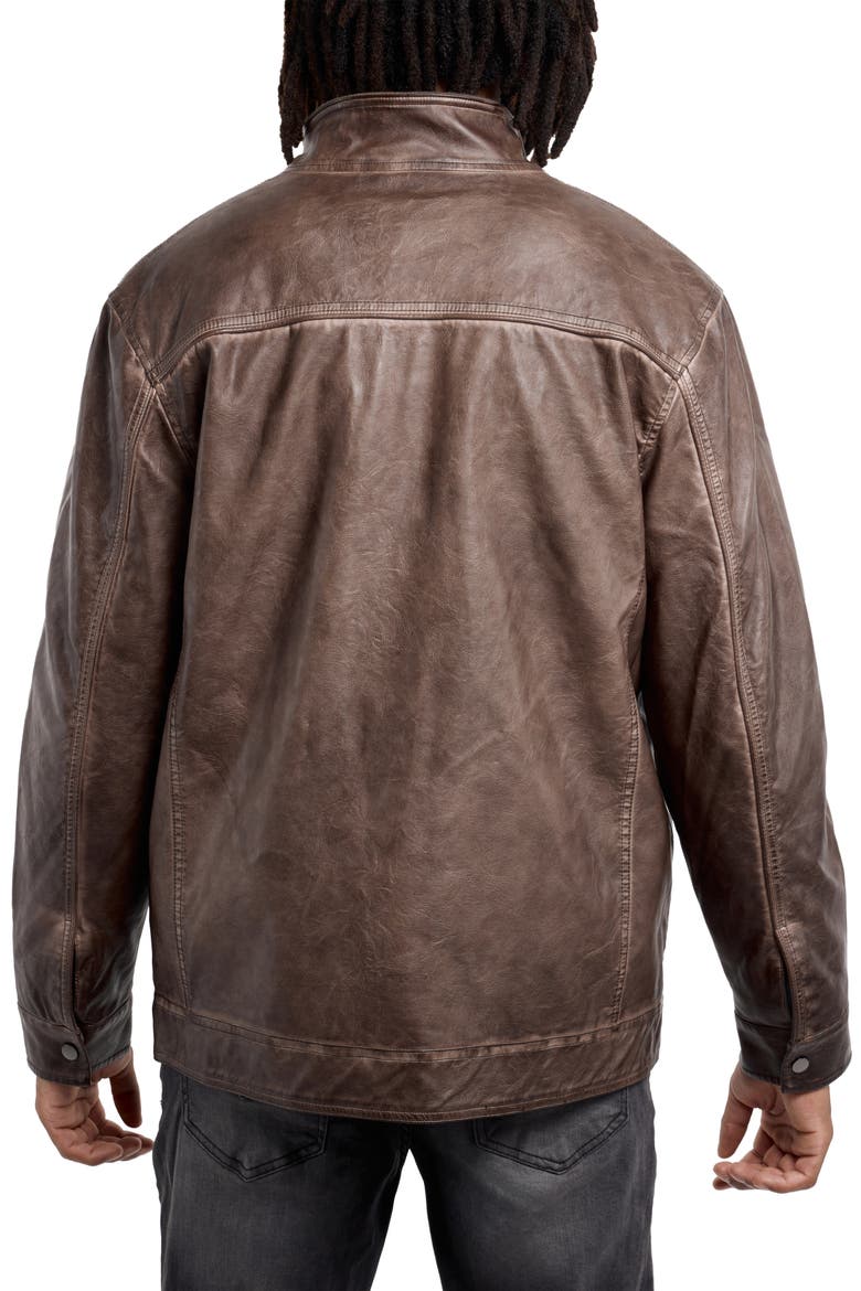 Faux Leather Jacket, Alternate, color, BROWN