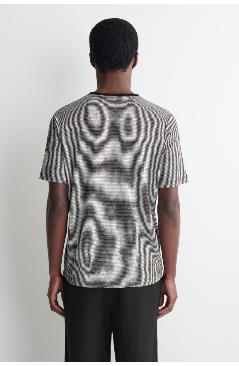 COS Linen-jersey T-shirt, Alternate, color, Black / Striped