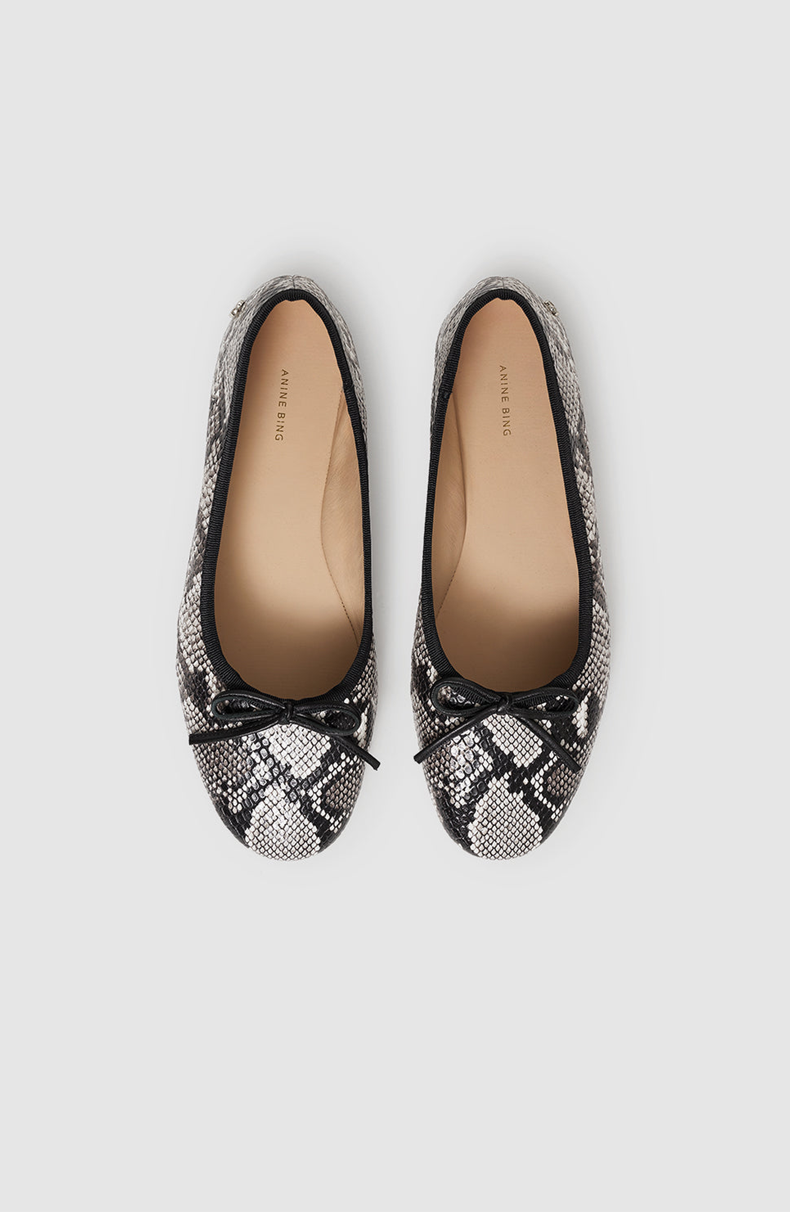 ANINE BING Jamie Ballerina Flats, Alternate, color, Python