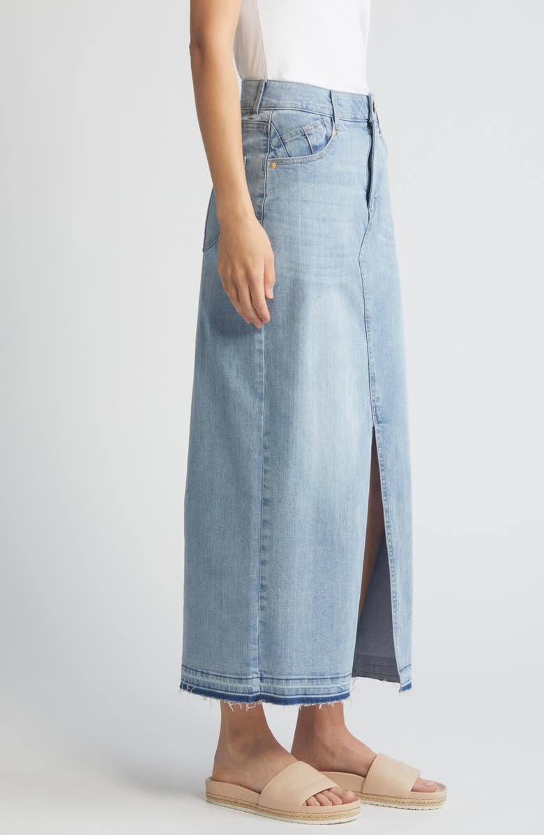 Wit & Wisdom 'Ab'Solution Skyrise Raw Hem Denim Maxi Skirt, Alternate, color,