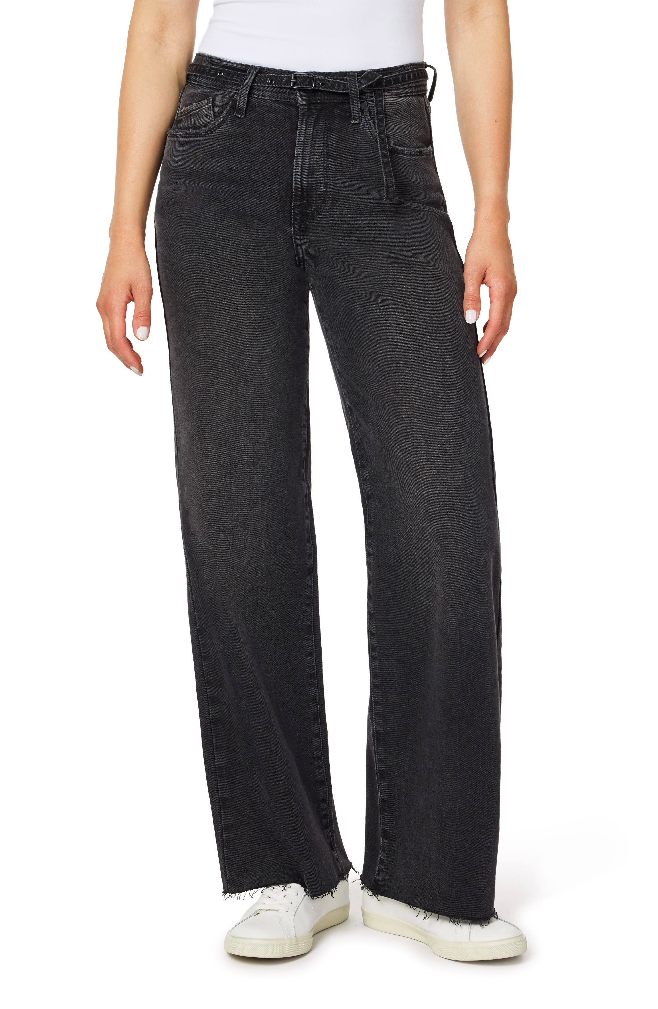 Kaya Belted High Waist Wide Leg Jeans