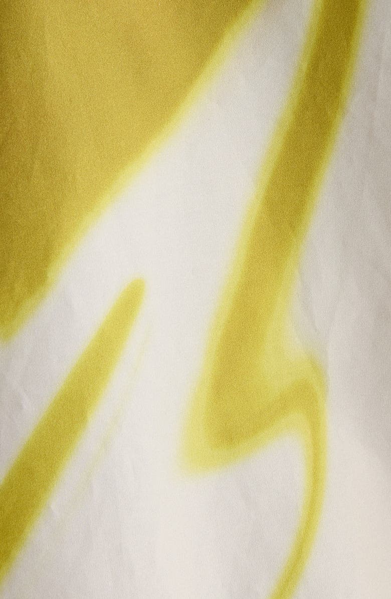 Dries Van Noten Dindi Print Belted Long Sleeve Cotton Poplin Shirtdress, Alternate, color, Lime