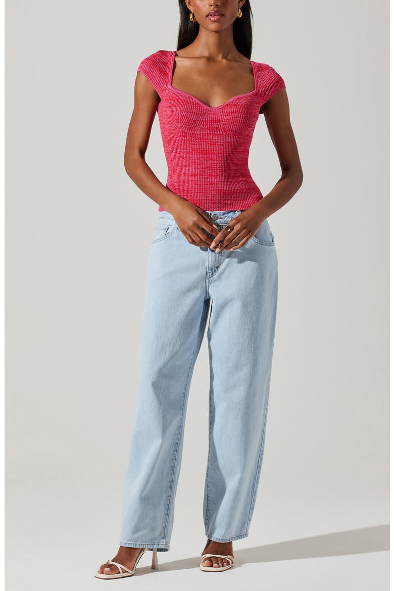Eloah Ribbed Top, Alternate, color, PINK SPACE DYE