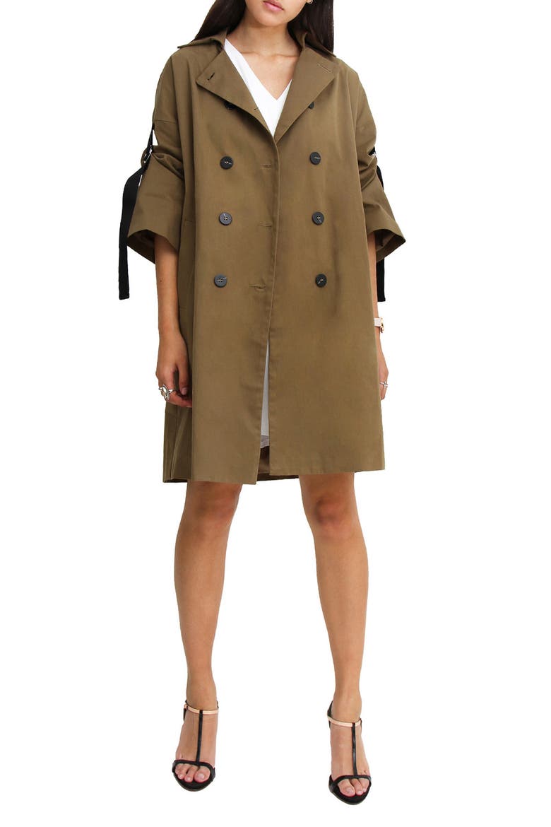 BELLE AND BLOOM Russian Romance Trench Coat, Alternate, color, MILITARY
