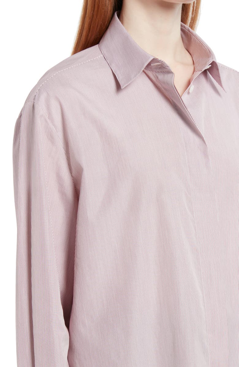 The Row Big Sisea Stripe Oversize Cotton Poplin Button-Up Shirt, Alternate, color, 