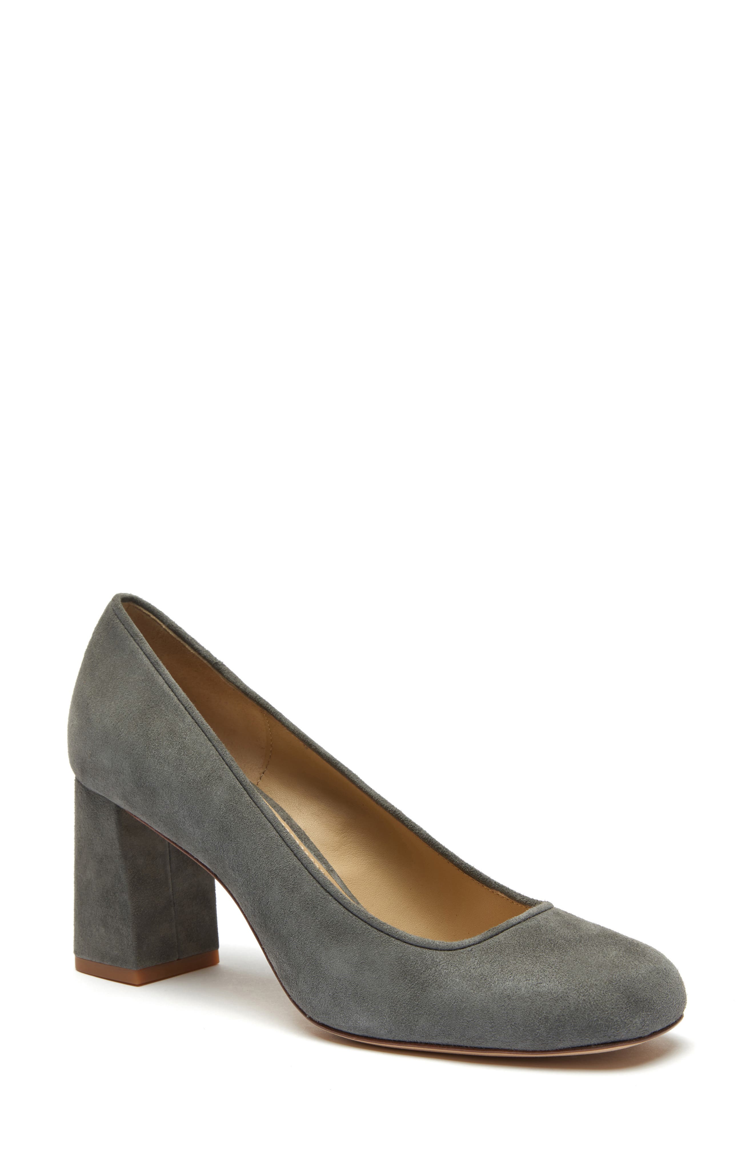Dylan Square Toe Pump, Main, color, SLATE GREY SUEDE