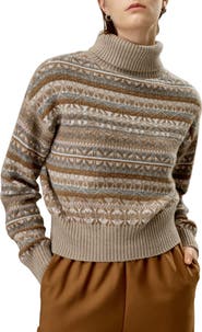 Lilysilk Fair Isle Cashmere Pullover for Women