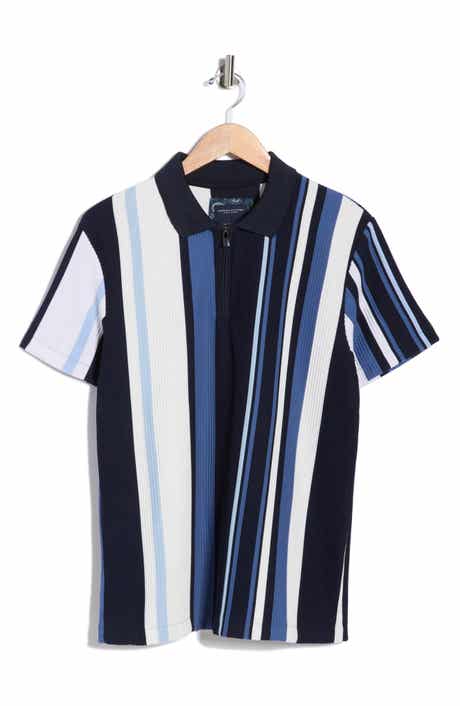 DENIM AND FLOWER Quarter Zip Textured Knit Polo