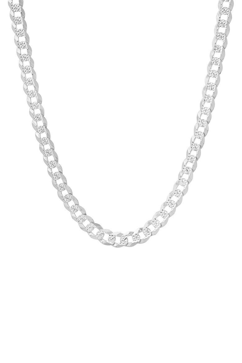 Diamond Cut Cuban Necklace, Main, color, SILVER