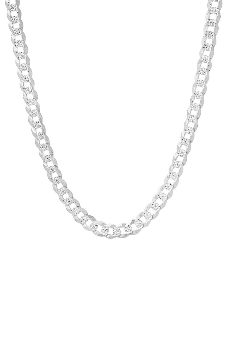 Queen Jewels Diamond Cut Cuban Necklace, Main, color, Silver