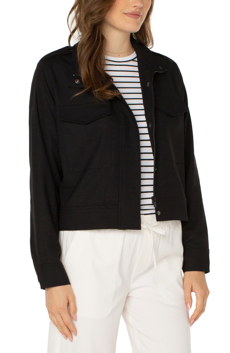 Liverpool Los Angeles Crop Stretch Sateen Utility Jacket, Alternate, color, 