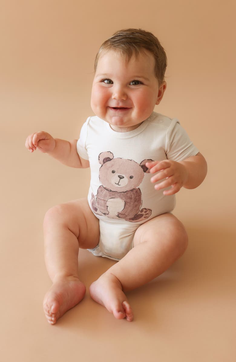 Posh Peanut Bernard Assorted 3-Pack Bodysuits, Alternate, color, Beige