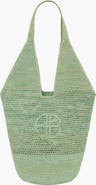 ANINE BING Leah Logo Hobo Raffia