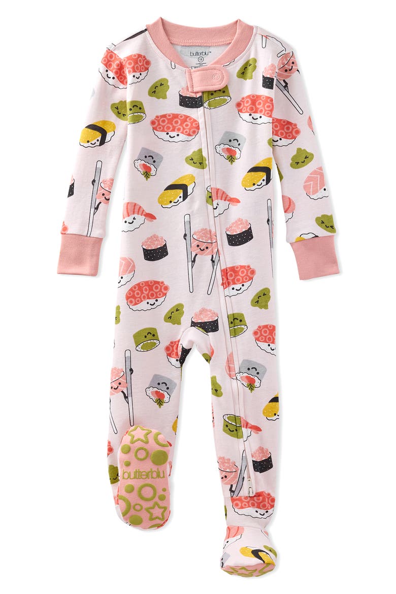 Cruz One-Piece Organic Cotton Footie Pajamas, Main, color, SOY MATES