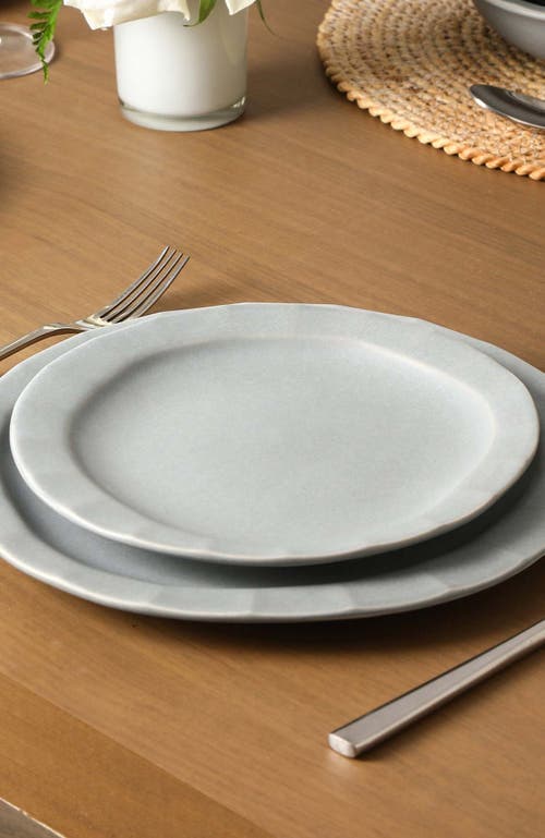 Stone Lain Oasis Stoneware 4-piece Dinner Plate Set In Gray