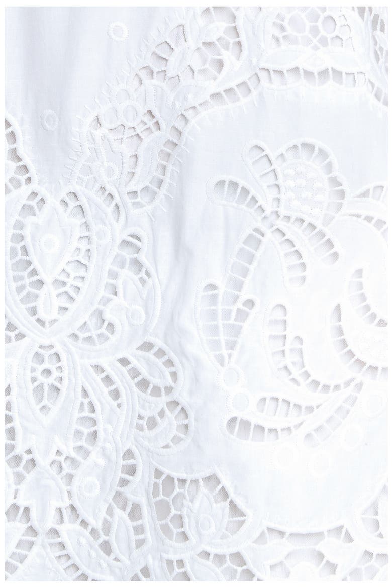 Embroidered Cotton Shift Dress, Alternate, color, OFF WHITE