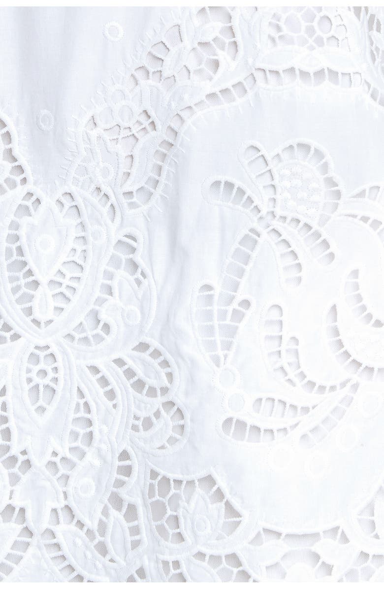 FLYING TOMATO Embroidered Cotton Shift Dress, Alternate, color, Off White