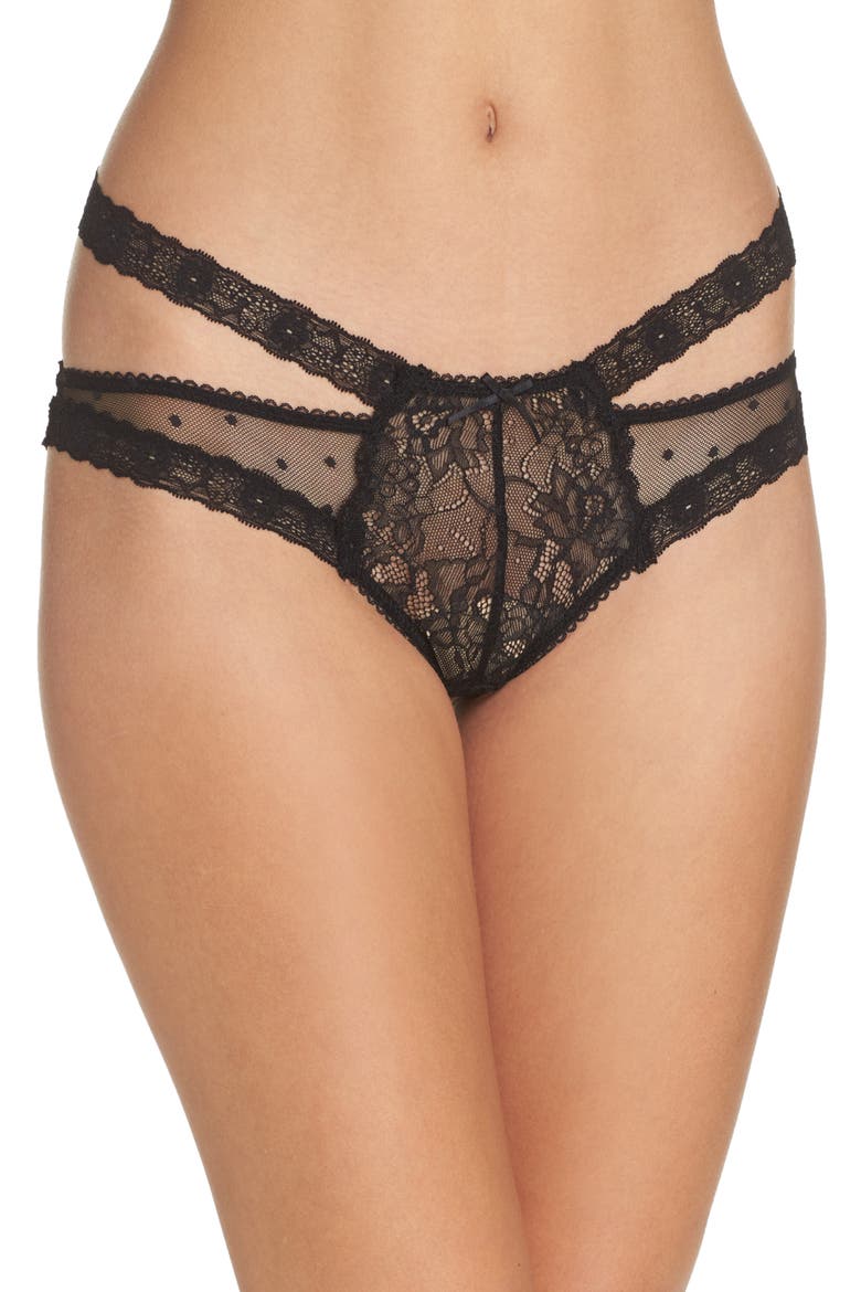 Intimates Nichole Hipster Briefs, Main, color, BLACK