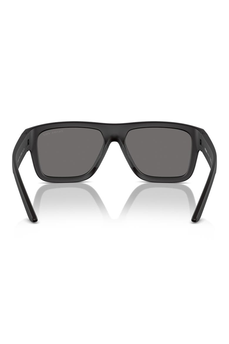 56mm Square Sunglasses, Alternate, color, RUBBER BLACK