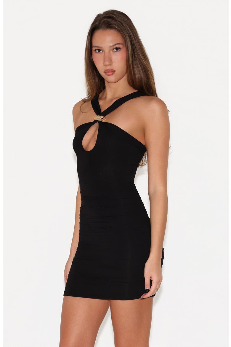 Finch Halter Minidress, Alternate, color, BLACK