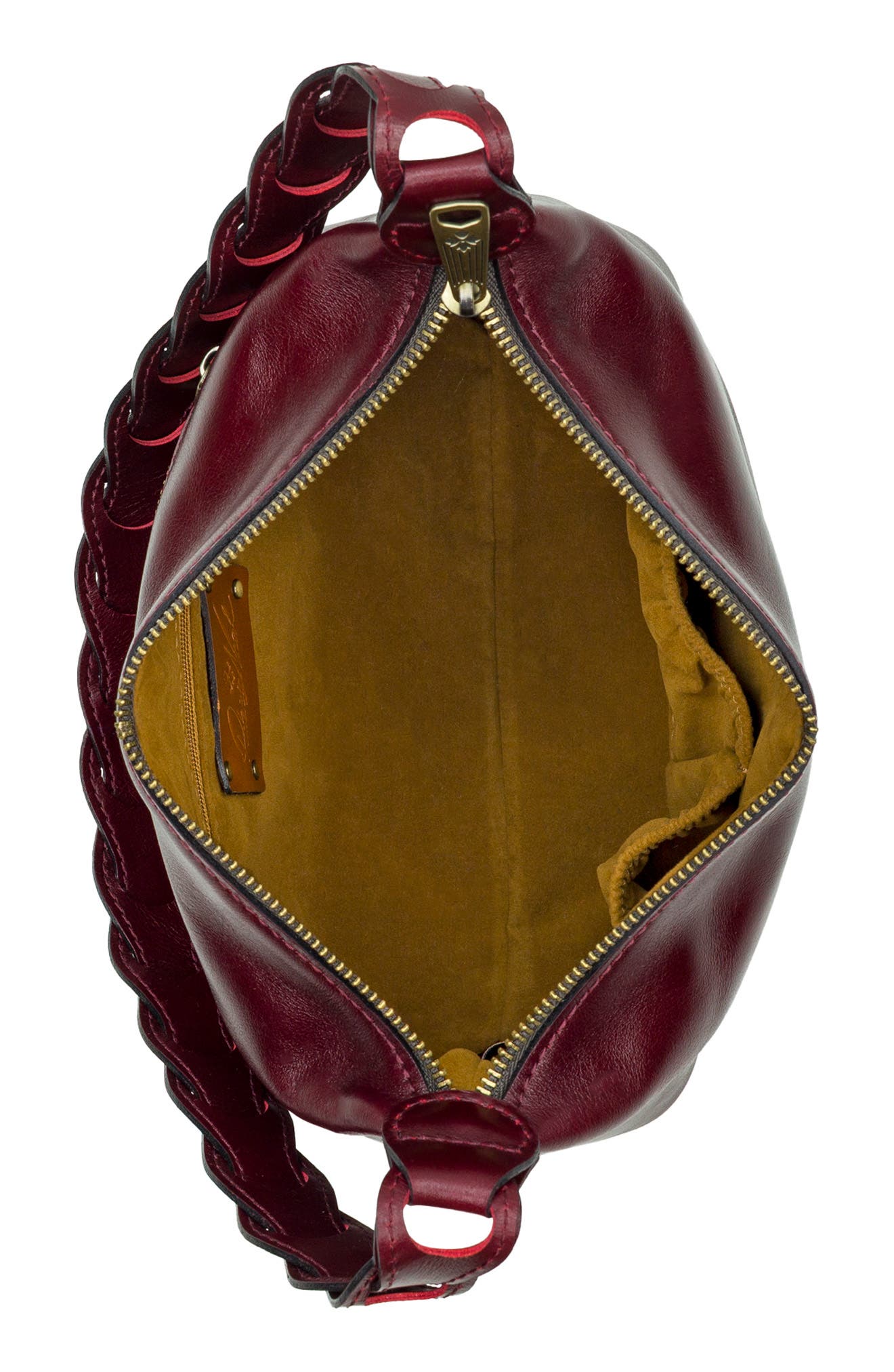 Patricia Nash Milos Leather Shoulder Bag, Alternate, color, Oxblood