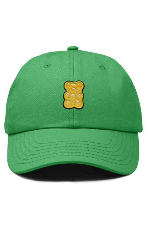 Dalix Yellow Gummy Embroidered Dad Cap In Kelly Green