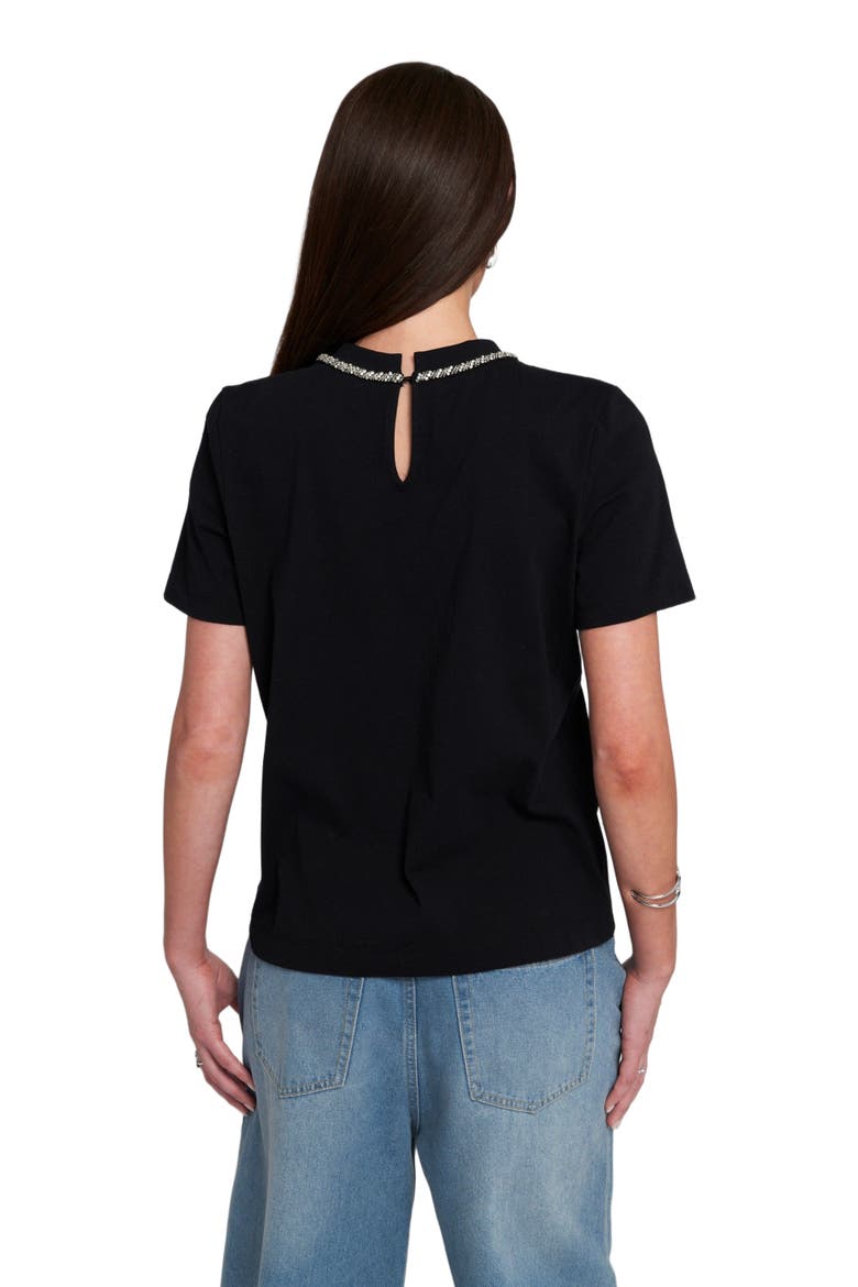 Embellished Bow Tee T-Shirt, Alternate, color, Black