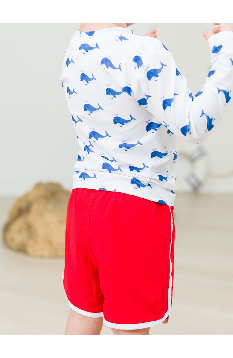 RuggedButts Boys UPF50+ Sun Protected Long Sleeve Rash Guard, Alternate, color, Whale Friends