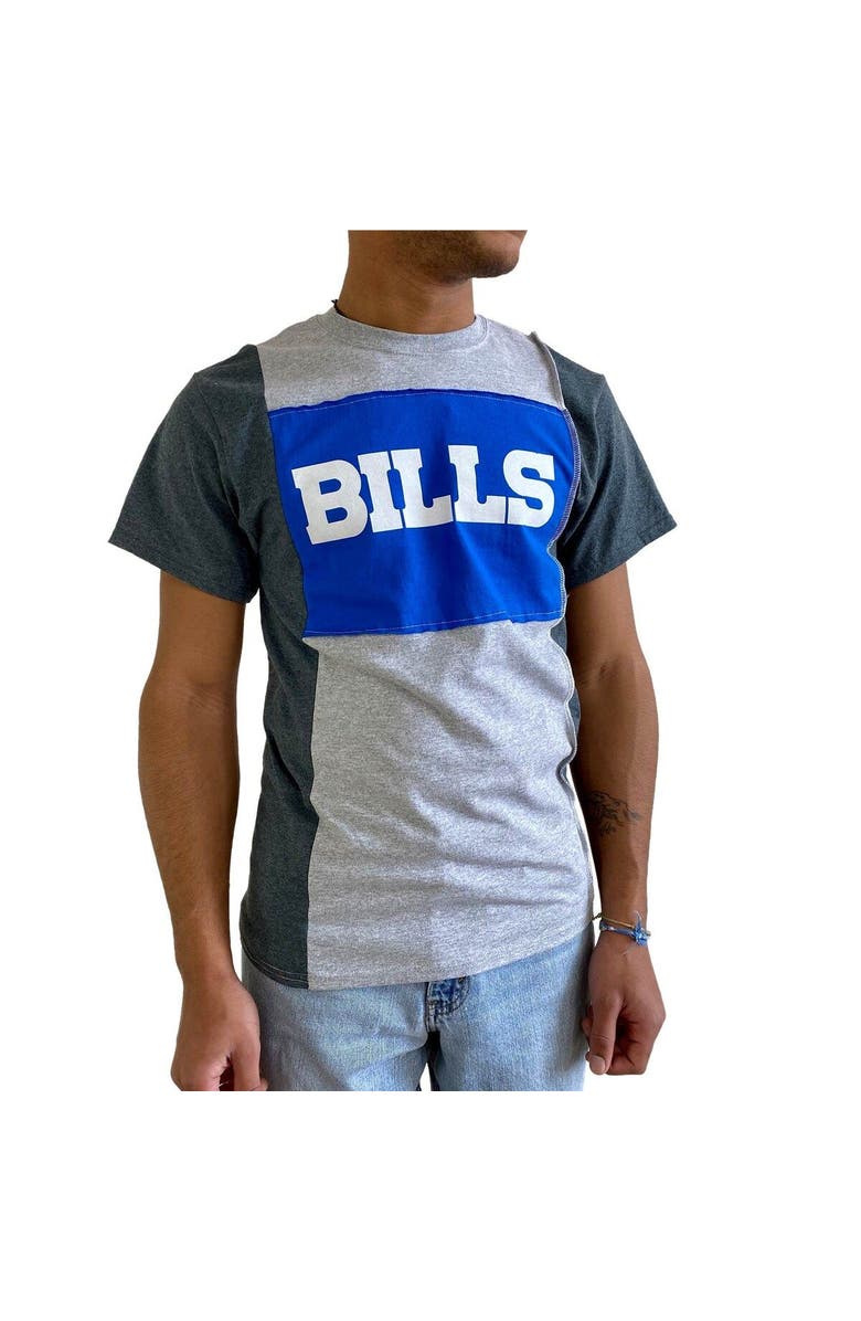 REFRIED APPAREL Men's Refried Apparel Heather Gray Buffalo Bills Sustainable Split T-Shirt, Alternate, color, 