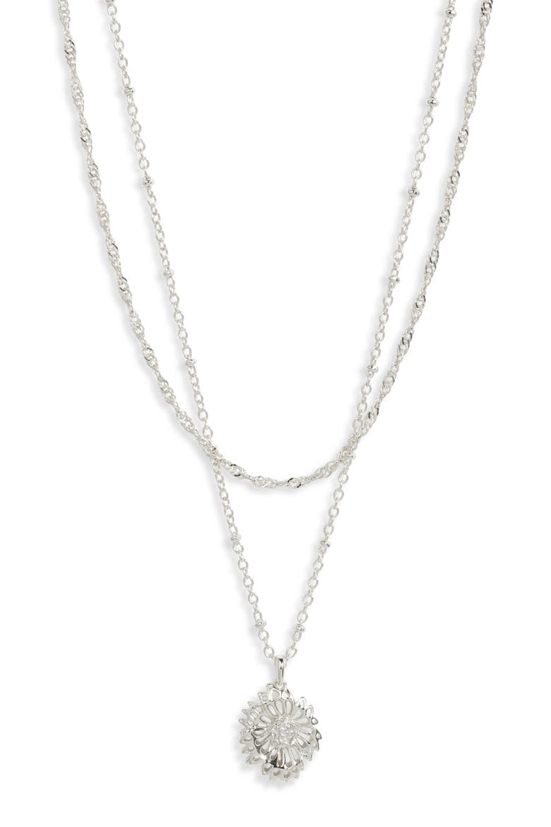 Brielle Layered Necklace, Main, color, SILVER