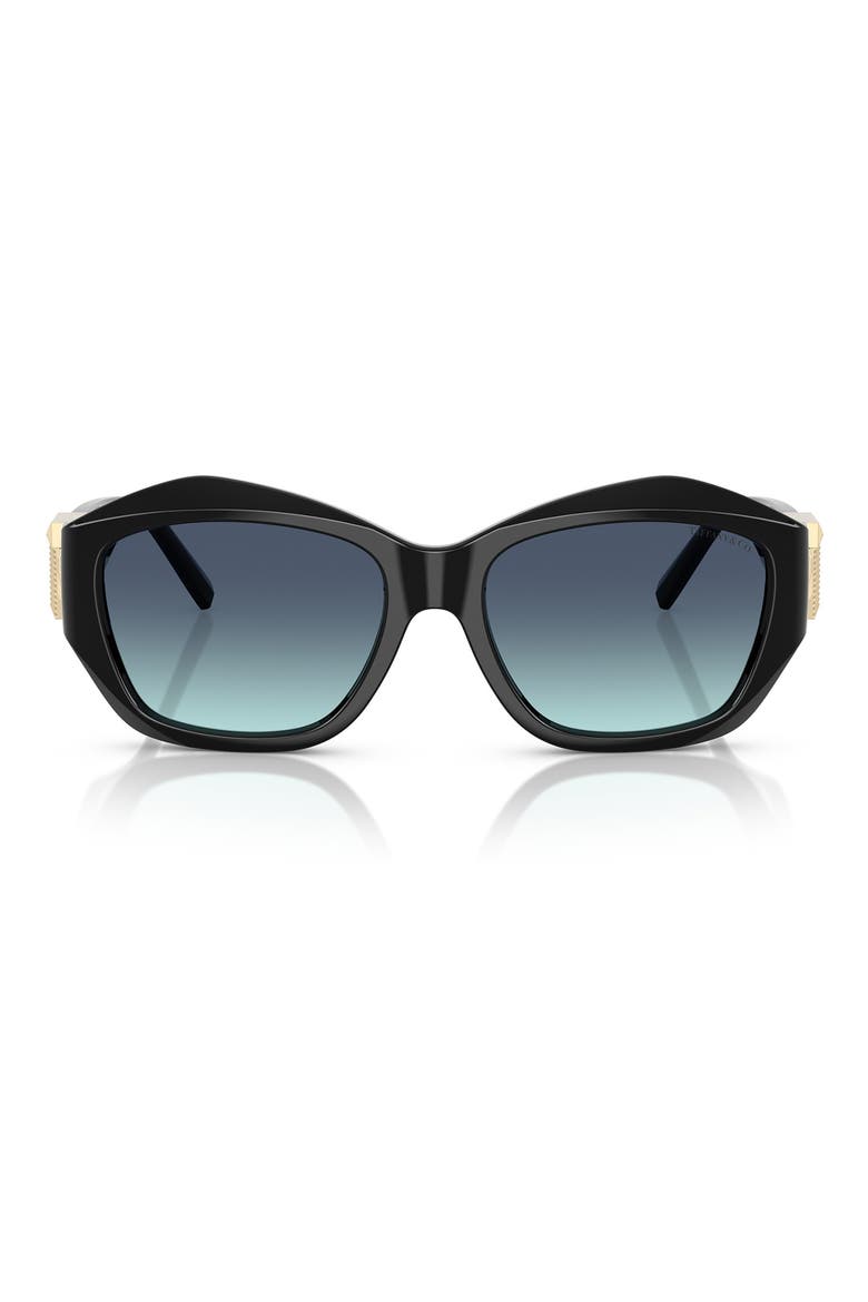 54mm Gradient Pillow Sunglasses, Main, color, BLACK / AZURE GRADIENT BLUE