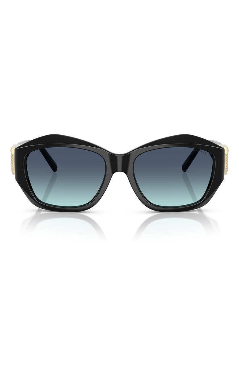 Tiffany & Co. 54mm Gradient Pillow Sunglasses, Main, color, Black / Azure Gradient Blue