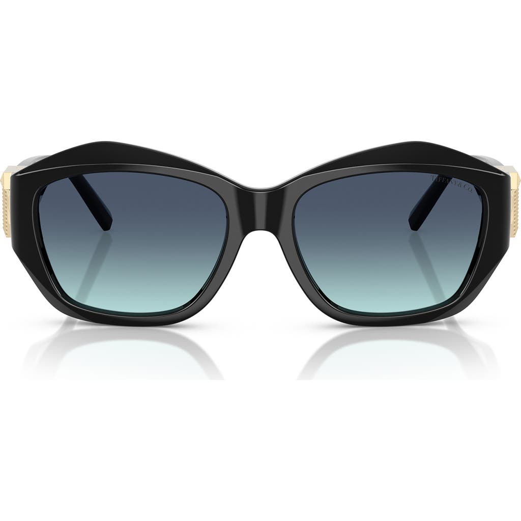 Tiffany & Co . 54mm Gradient Pillow Sunglasses In Black