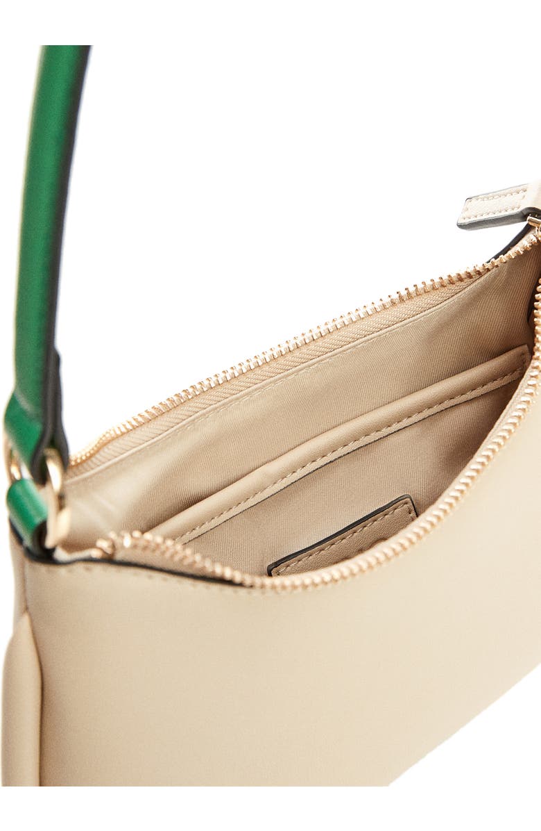 MANGO Faux Leather Hobo Bag, Alternate, color, Off White