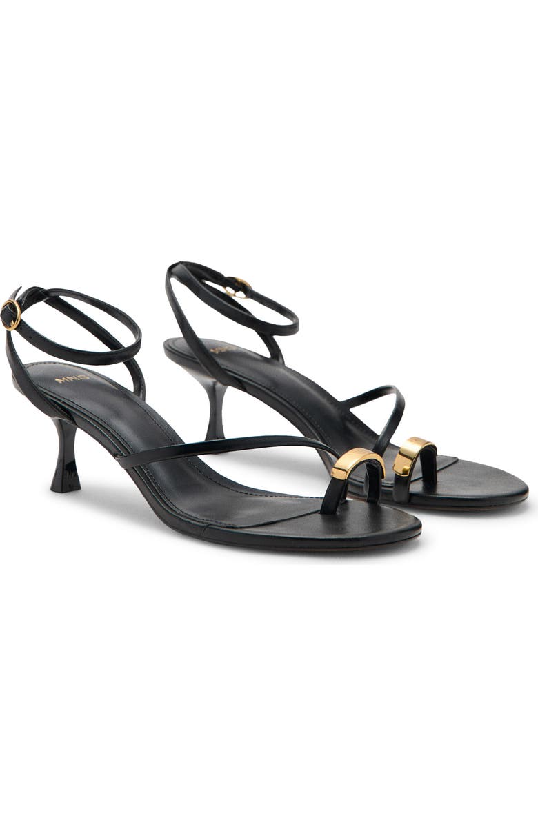 MANGO Niza Ankle Strap Sandal, Main, color, Black
