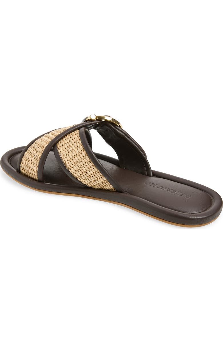 FERRAGAMO Elyzia Raffia Slide Sandal, Alternate, color, Naturale Testa Di Moro