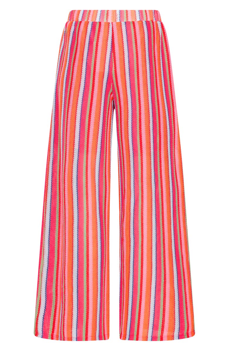 ICHI Multicolor Stripe Wide Leg Pants, Alternate, color, Multi Stripe