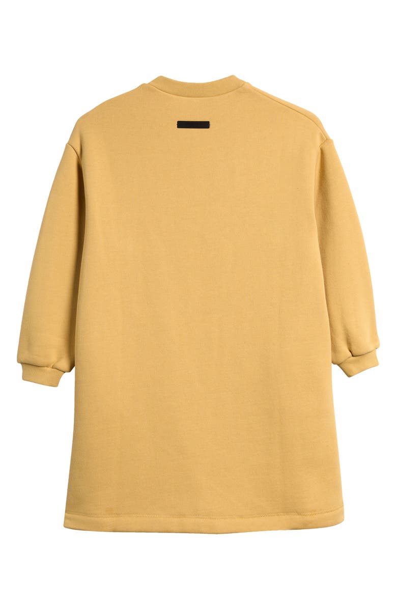 Fear of God Essentials Kids' Crewneck Long Sleeve Sweatshirt Dress, Alternate, color, Amber