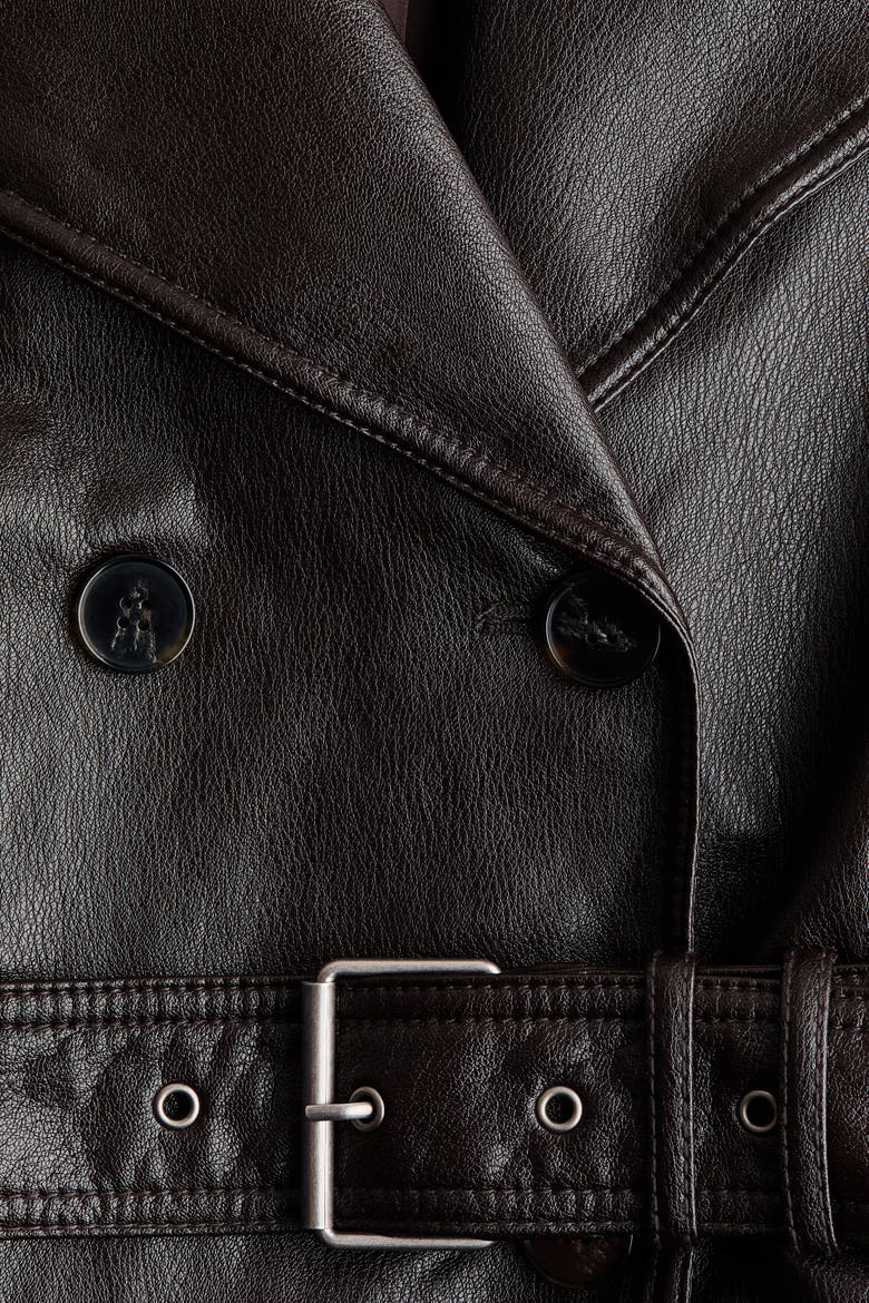 Coated Biker Jacket, Alternate, color, Dark brown