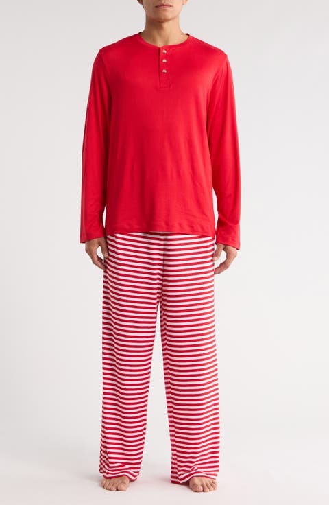 Matching Family Stripe Henley Pajamas