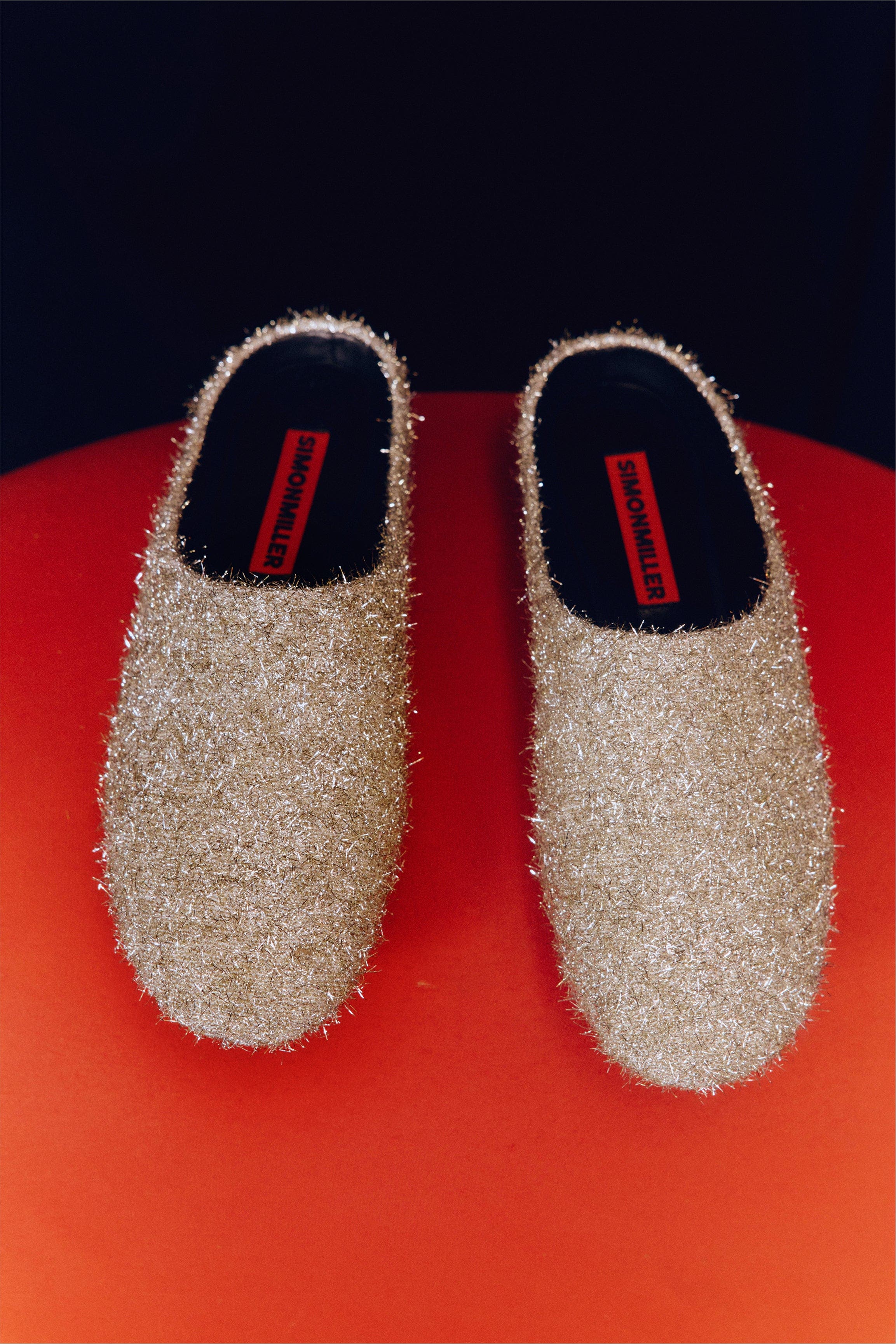 SIMONMILLER Tinsel Riad Slipper, Alternate, color, Silver