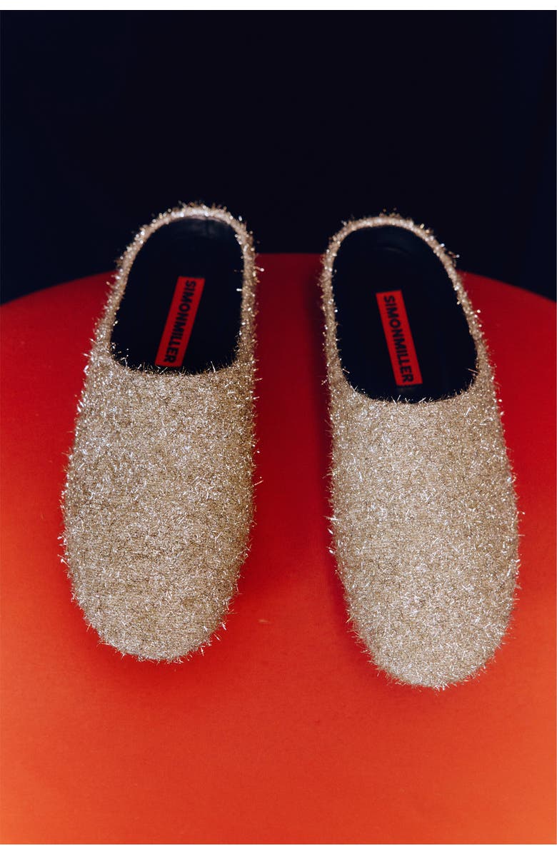 SIMONMILLER Tinsel Riad Slipper, Alternate, color, Silver