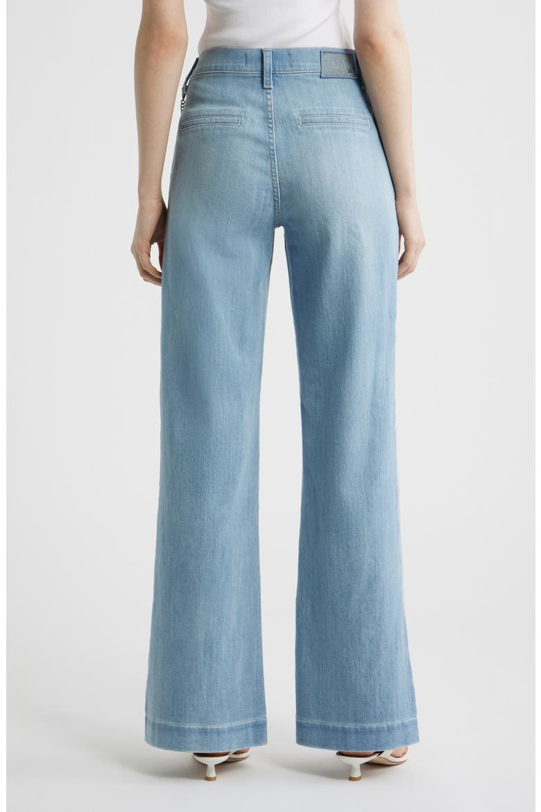 Keren High Waist Wide Leg Cotton Pants, Alternate, color, LIGHT INDIGO