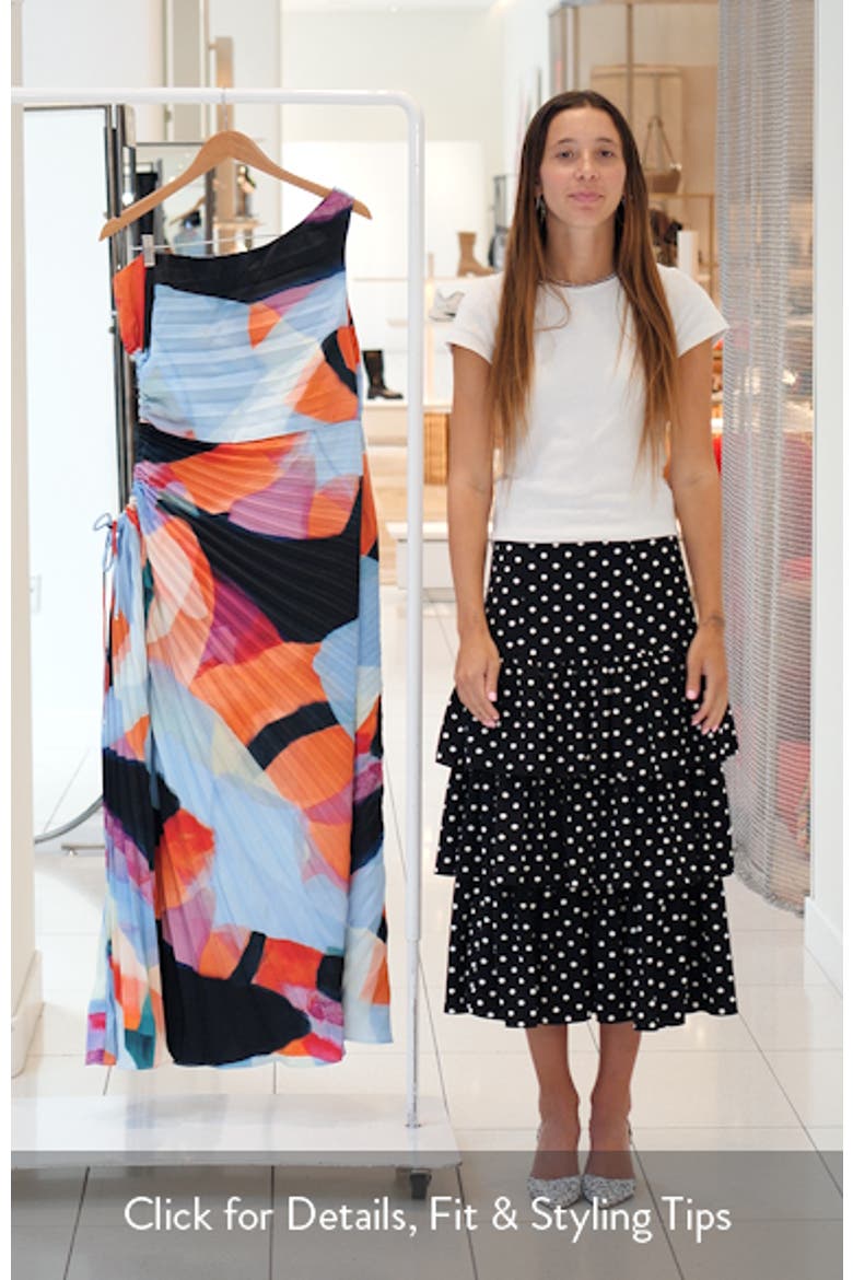 Aliza Print Cutout One-Shoulder Maxi Dress video