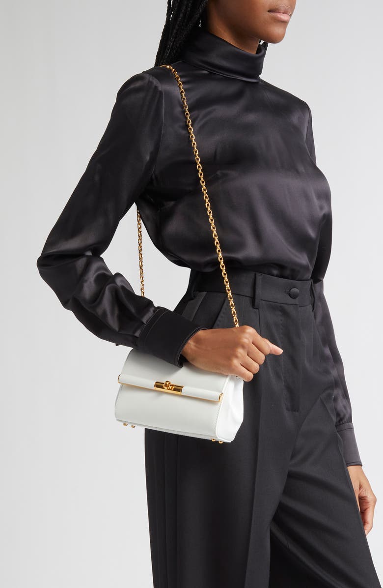 Dolce&Gabbana Marlene Chain Strap Shoulder Bag, Alternate, color, Bianco Ottico