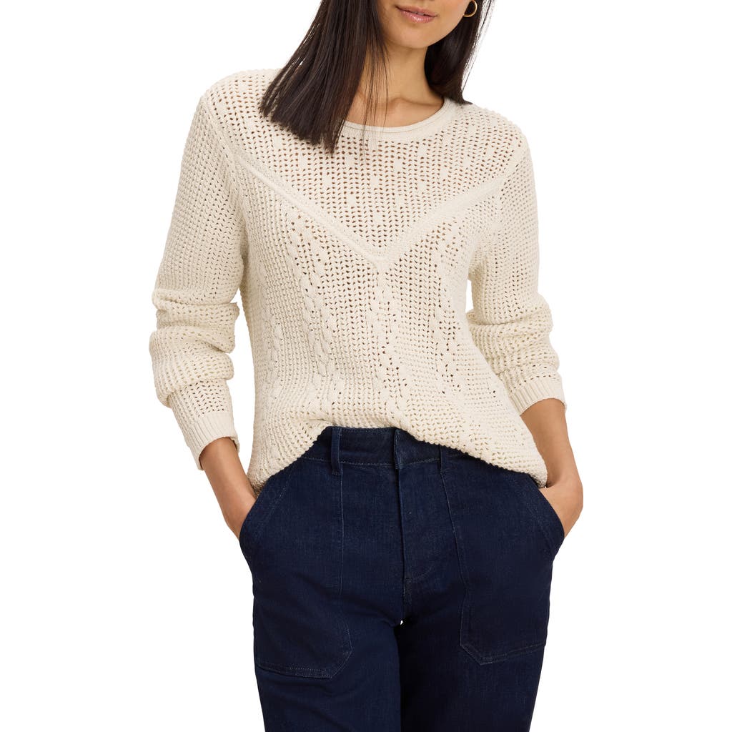 Nic + Zoe Nic+zoe Diamond Stitch Mix Sweater In Neutral