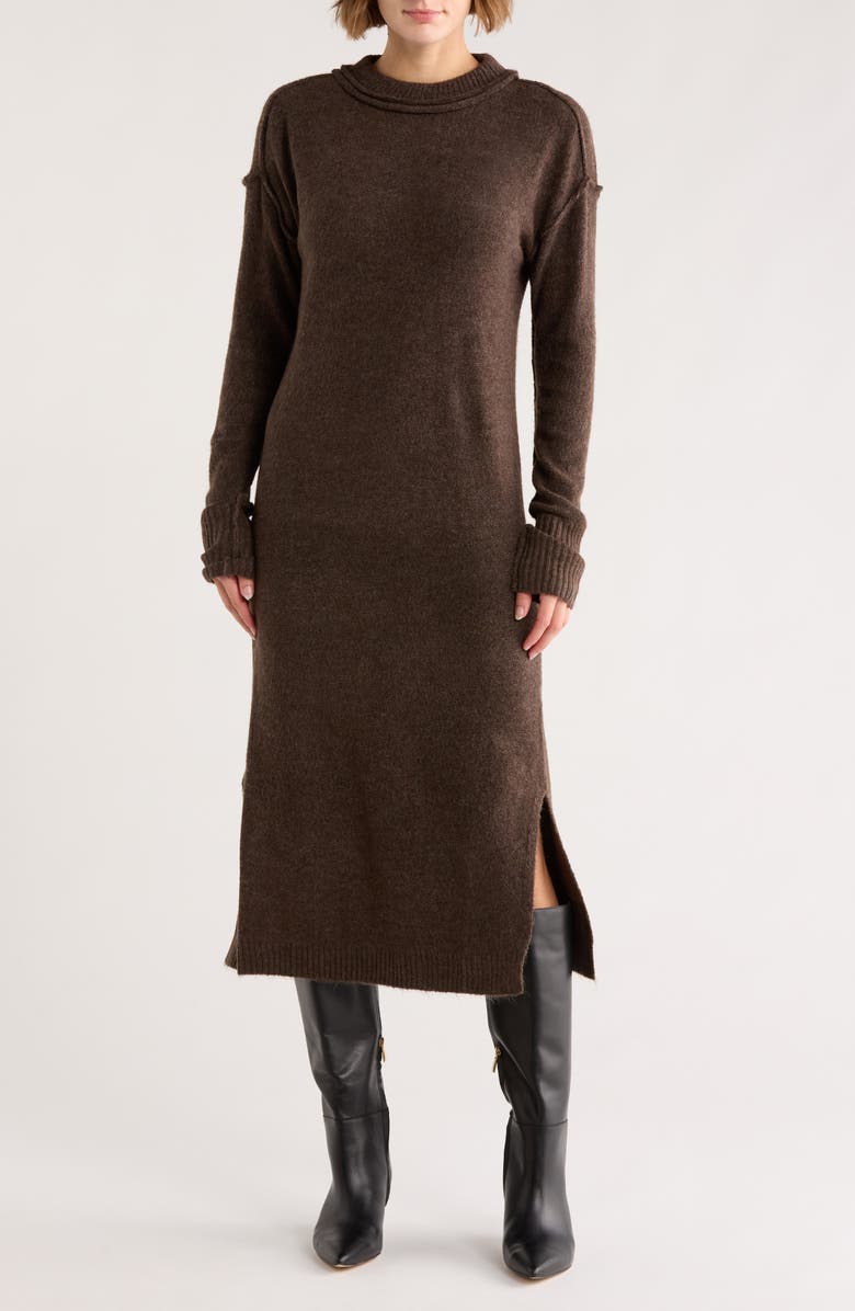 STITCHDROP Highline Long Sleeve Sweater Dress, Main, color, Mushroom